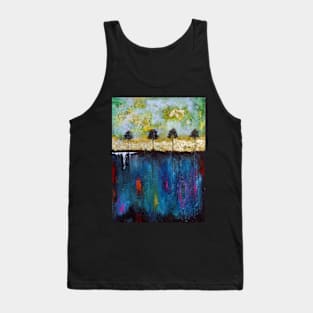 Trees at the bank of blue river Tank Top